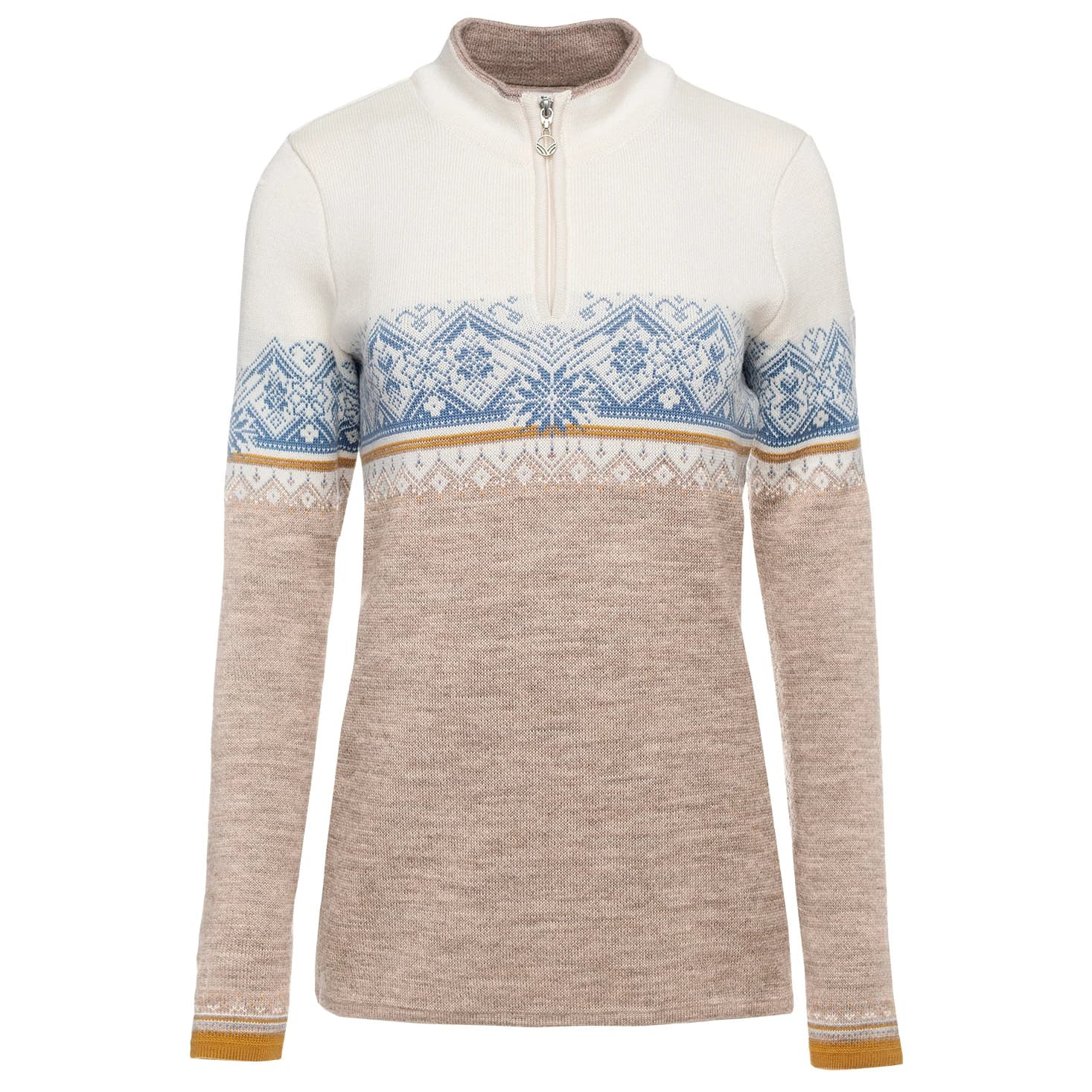 Вълнен пуловер Dale of norway Women's St. Moritz Merino jumper - Sand / Offwhite / Blue Shadow