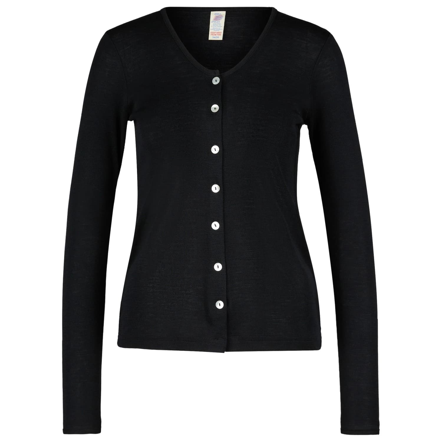 Дамско вълнено яке Engel Women's Fine Ribbed Cardigan Wool jacket - Black