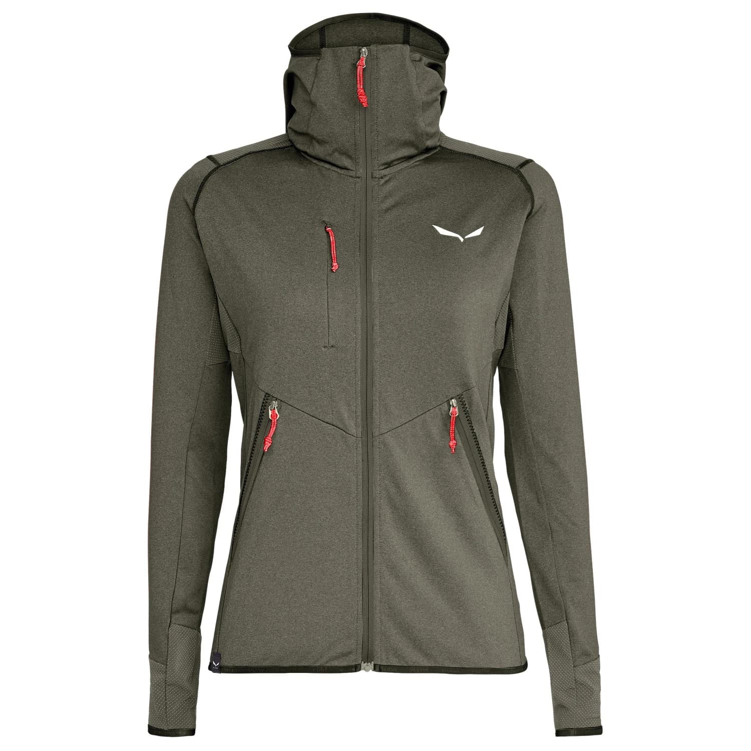 Дамско поларено яке Salewa Women's Agner Hybrid Polarlite Fullzip Hoody Fleece jacket - Faded Green Melange