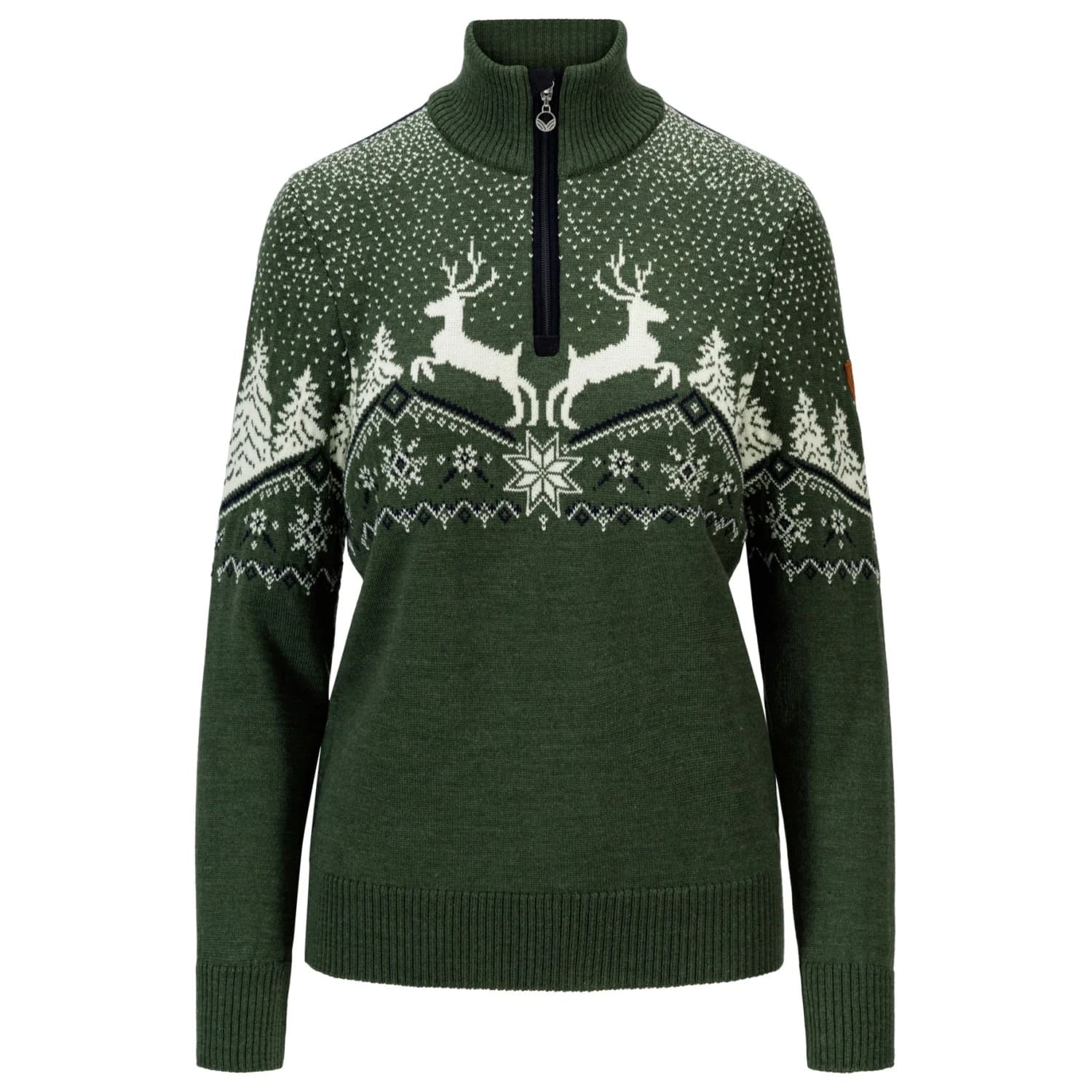 Вълнен пуловер Dale of Norway Women's Dale Christmas Sweater Merino jumper - Loden / Off White / Navy