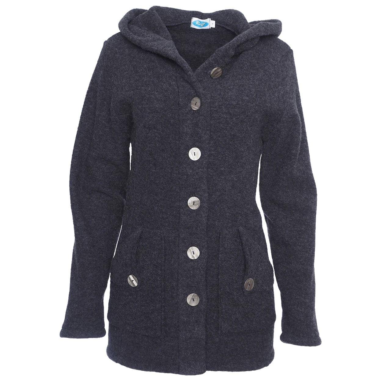 Дамско вълнено яке Reiff Women's Mona Wool Fleece Hooded Jacket Merino jacket - Anthracite