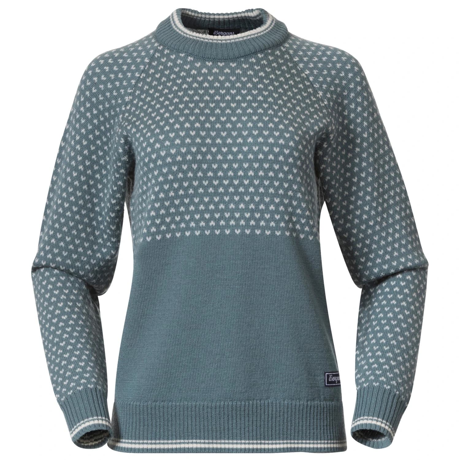 Дамски норвежки пуловер Bergans Women's Alvdal Wool Jumper Merino jumper - Grey Sage / Vanilla White