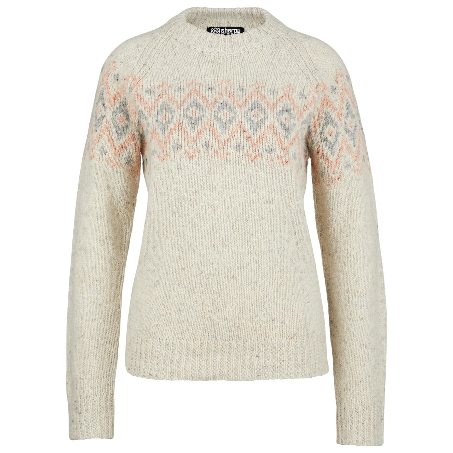 Дамски вълнен пуловер Sherpa Women's Dumji Crew Sweater Merino jumper - Ecru