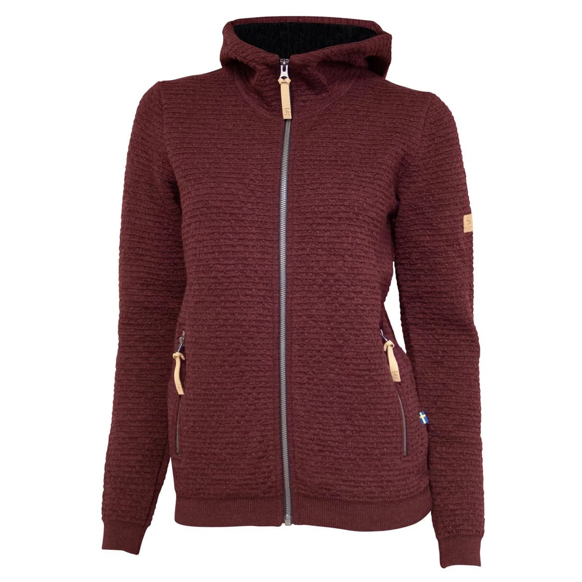 Дамско вълнено яке Ivanhoe of Sweden Women's Morel Hood Wool jacket - Ruby Wine