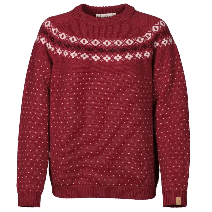 Дамски вълнен пуловер Ivanhoe of Sweden Women's Sire Crewneck Wool jumper - Deep Red