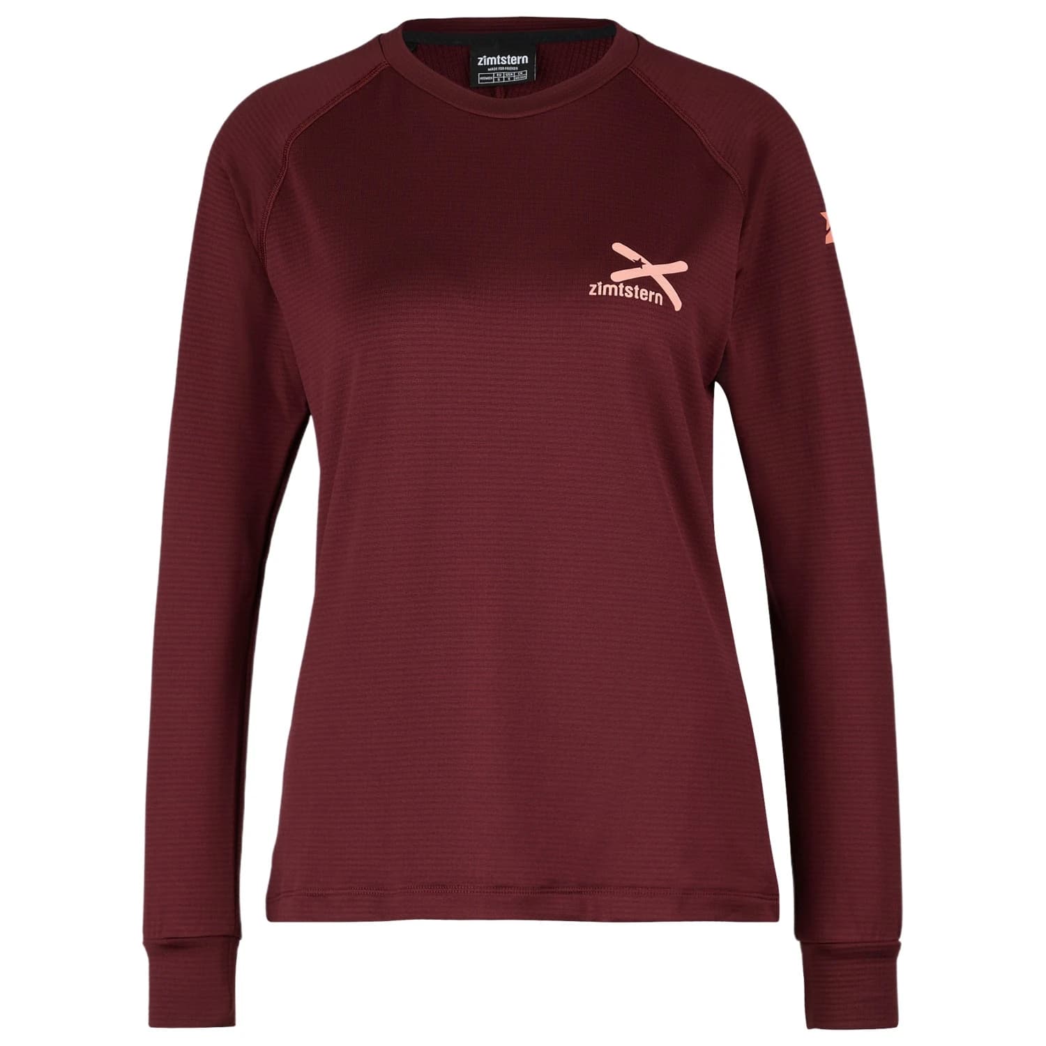 Дамска фланелка с дълъг ръкав за колоездене Zimtstern Women's Crewz Shirt L/S Fleece jumper - Windsor Wine