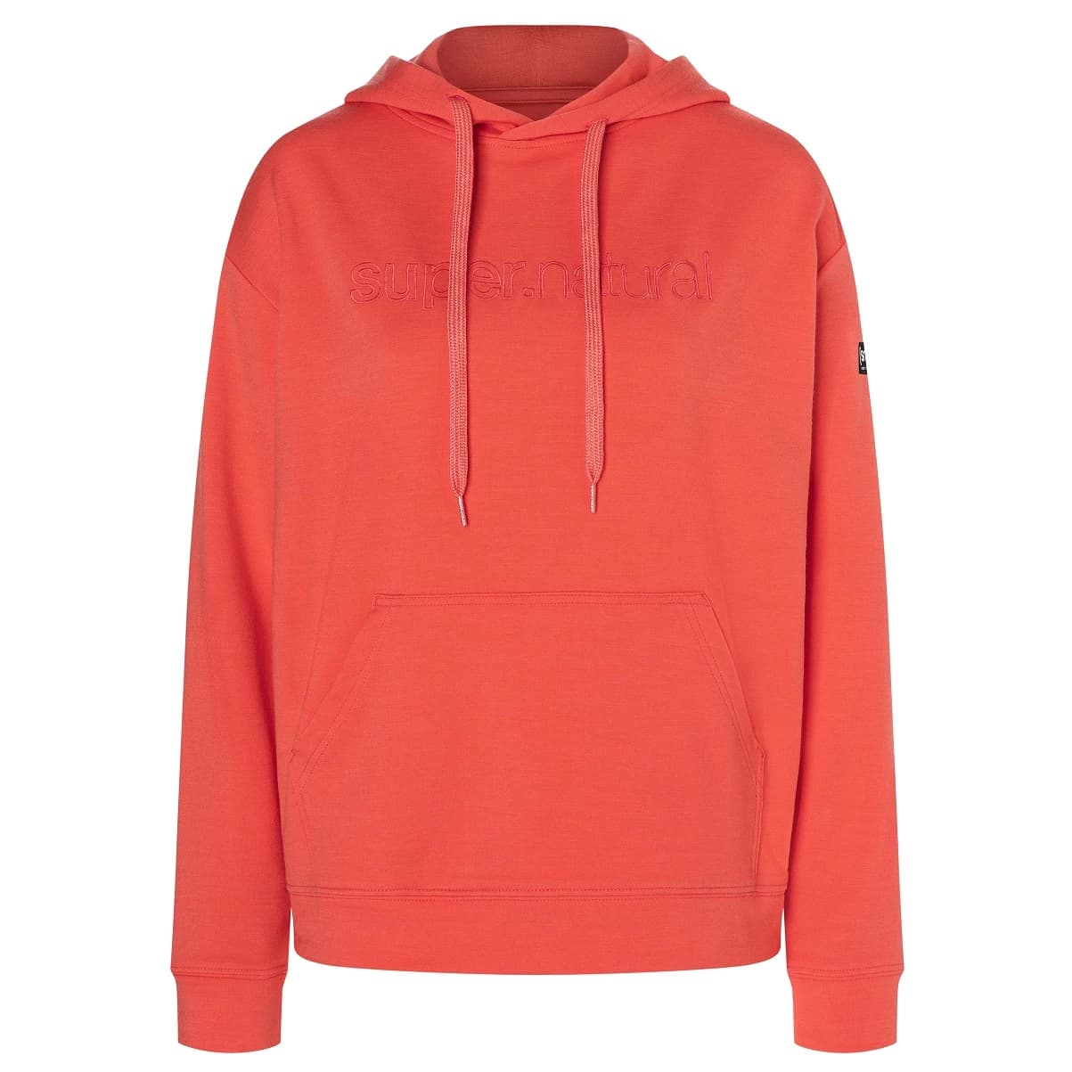 Дамски вълнен пуловер Super.natural Women's Favourite Hoodie - Living Coral