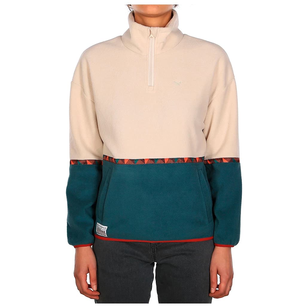 Дамски поларен пуловер Iriedaily Women's Holina Fleece Troyer Fleece jumper - Dark Teal
