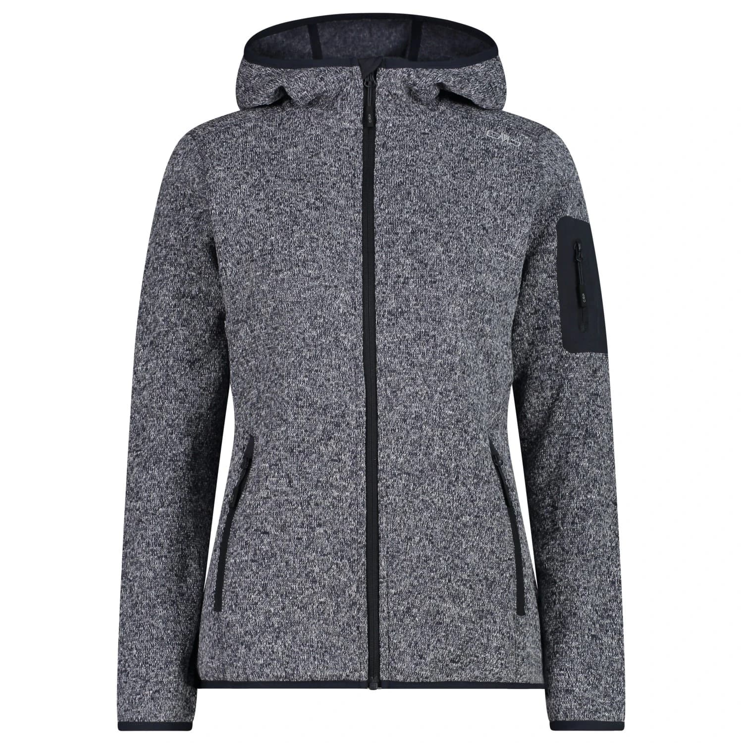 Дамско поларено яке CMP Women's Jacket Fix Hood Jacquard Knitted 3H19826 Fleece jacket - Antracite