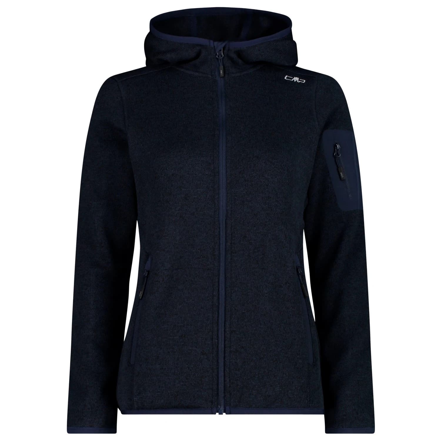 Дамско поларено яке CMP Women's Jacket Fix Hood Jacquard Knitted 3H19826 Fleece jacket - B. Blue