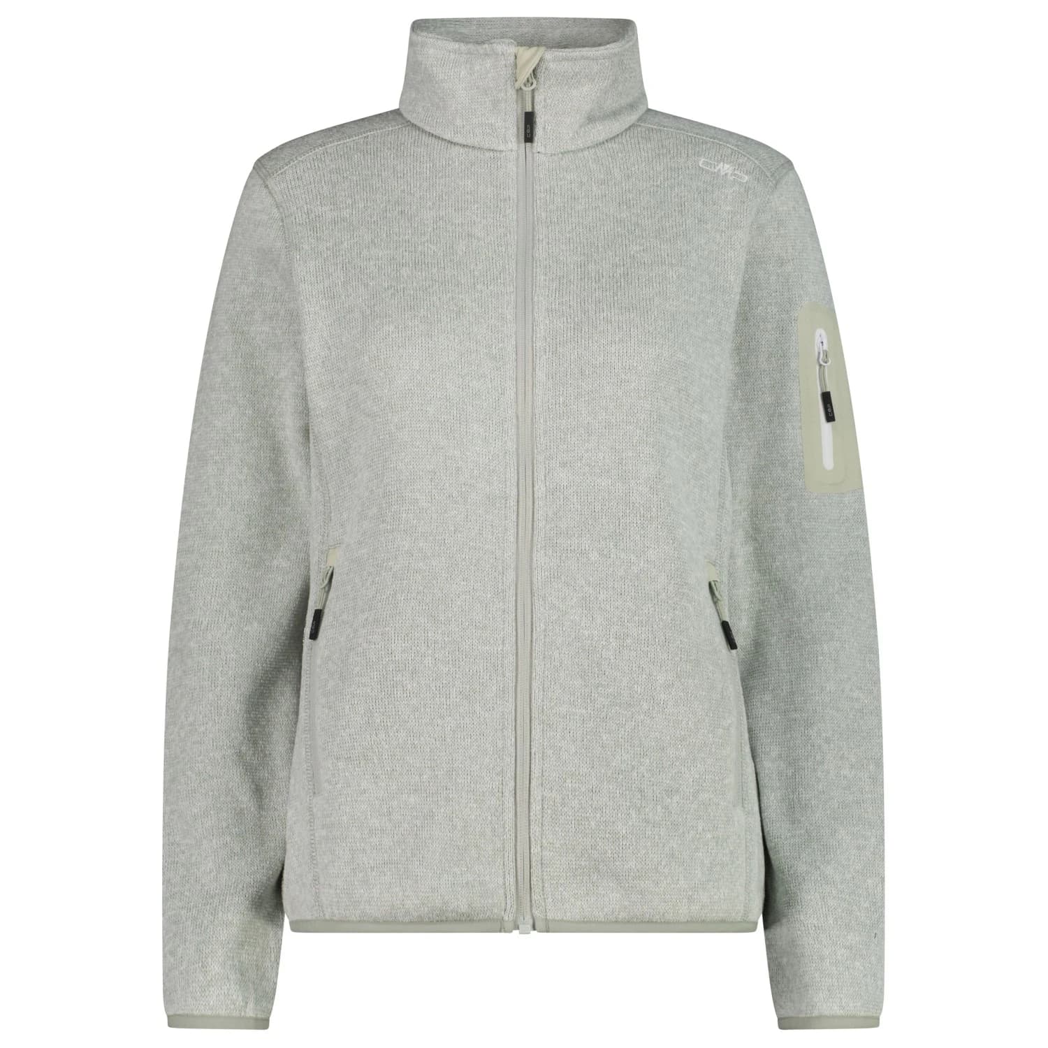 Дамско поларено яке CMP Women's Jacket Jacquard Knitted Fleece jacket - Pistacchio / Bianco