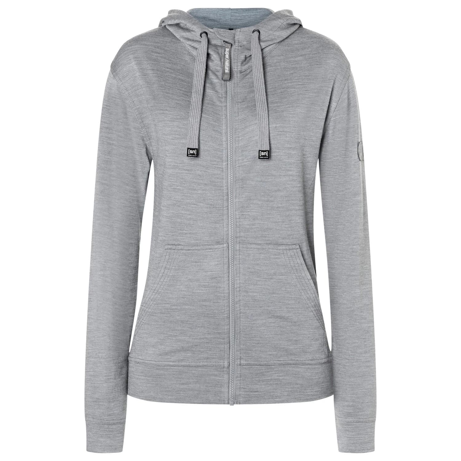 Дамско вълнено яке super.natural Women's Solution Bio Hoodie Merino hoodie - Cashmere Grey Melange