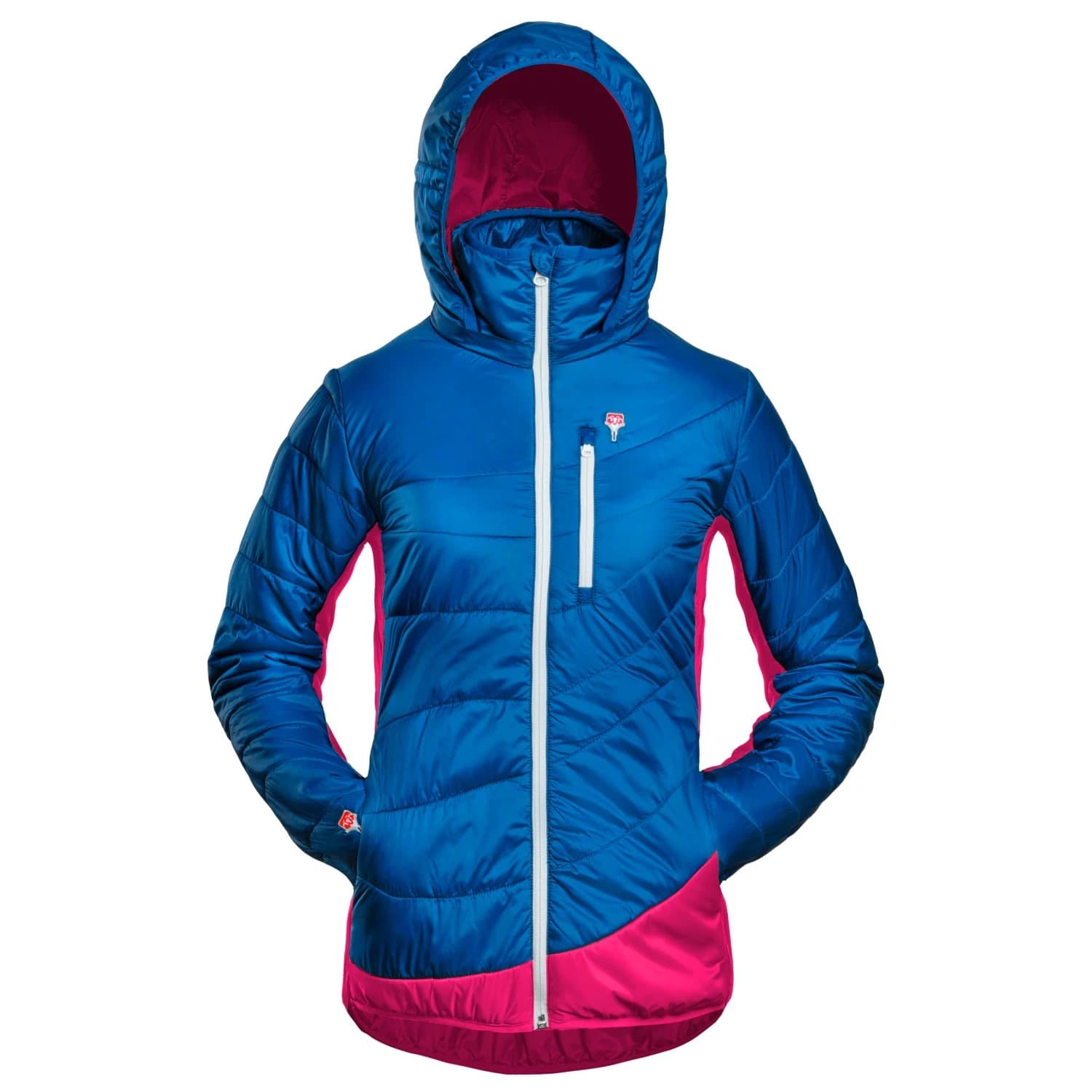Вълнено яке Grüezi Bag Women's Refreshful Silkwool Jacket Insulation jacket - Skydiver Blue-Raspberry Red