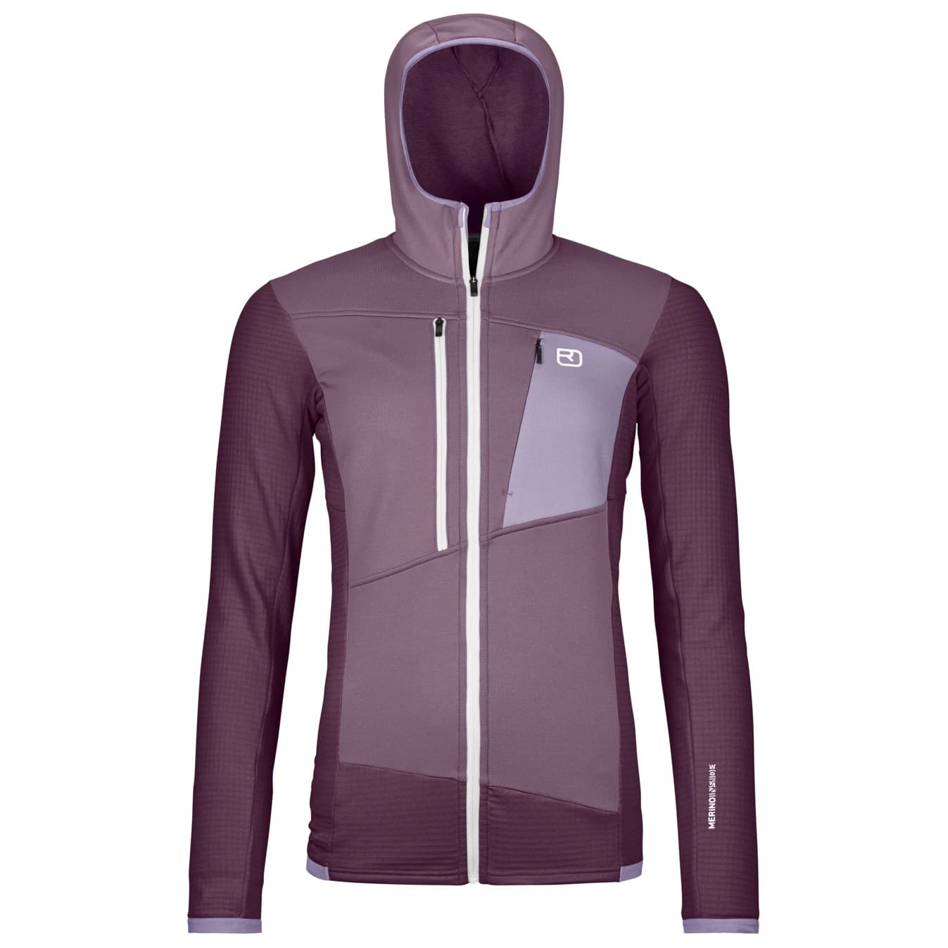Дамско вълнено яке Ortovox Women's Fleece Grid Hoody Fleece jacket - Dark Wild Berry