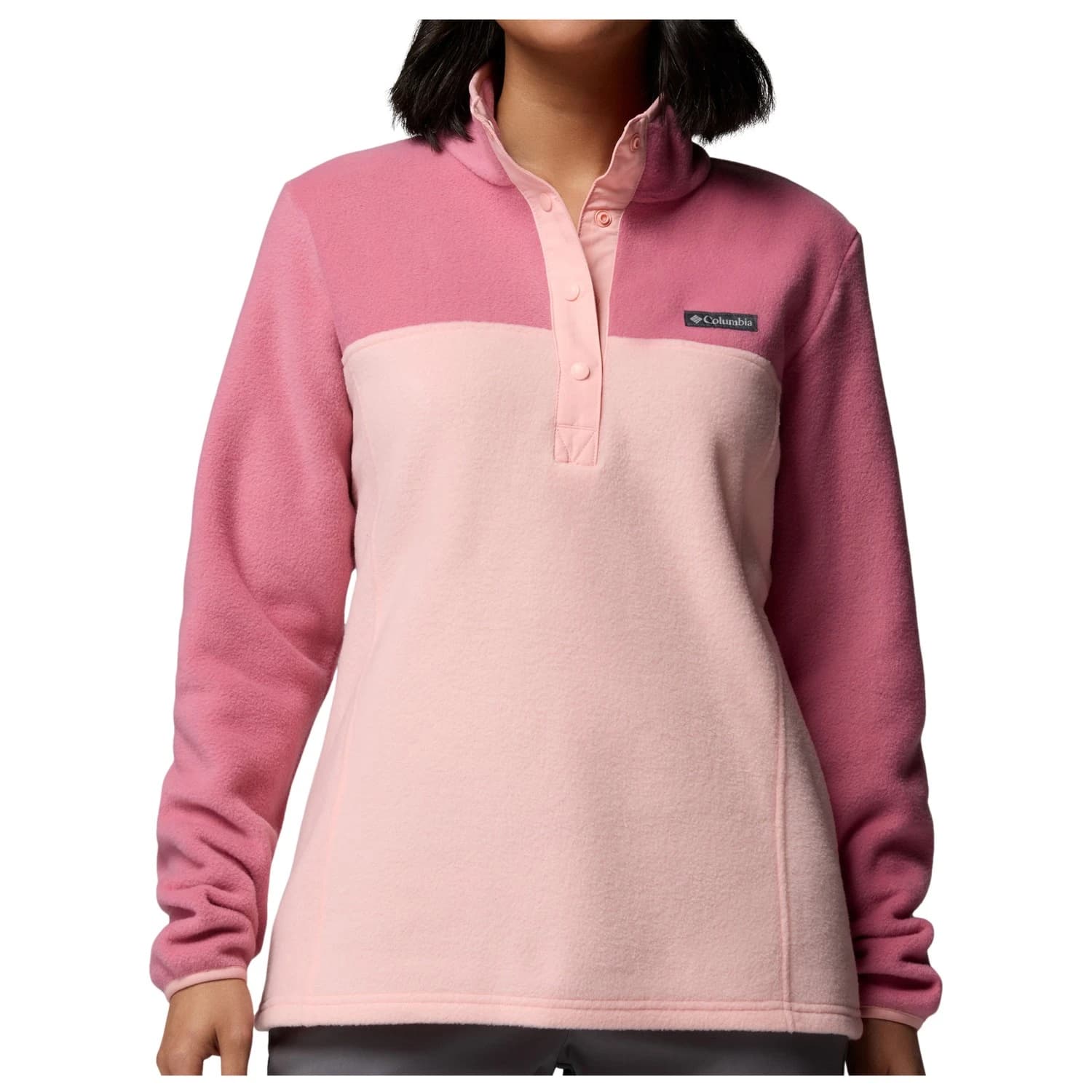 Дамски поларен пуловер Columbia Women's Benton Springs 1/2 Snap Pull Over II Fleece jumper - Pink Sand / Rosette