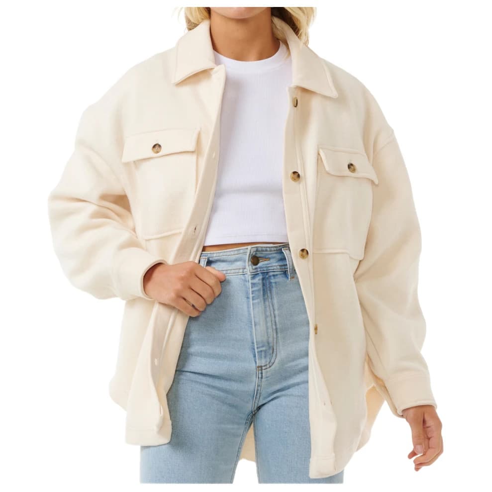 Дамско поларено яке Rip curl Women's High Tide Fleece Shacket Fleece jacket - Off White