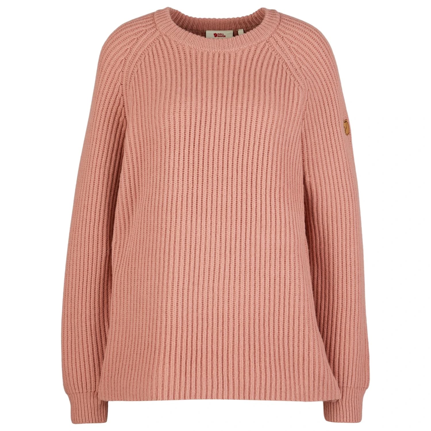 Дамски вълнен пуловер Fjällräven Women's Övik Rib Sweater Wool jumper - Dusty Rose