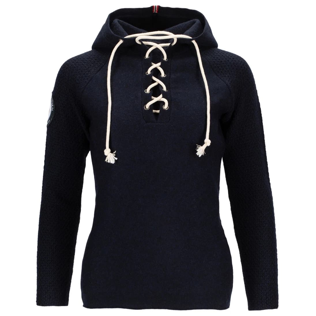 Дамски вълнен пуловер Amundsen sports Women's Boiled Hoodie Laced Merino jumper - Faded Navy