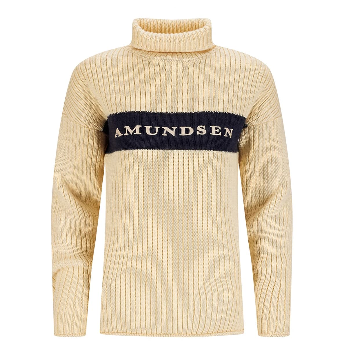 Дамски вълнен пуловер Amundsen Sports Women's Heroes Ski Turtle Neck Wool jumper - Natural / Navy