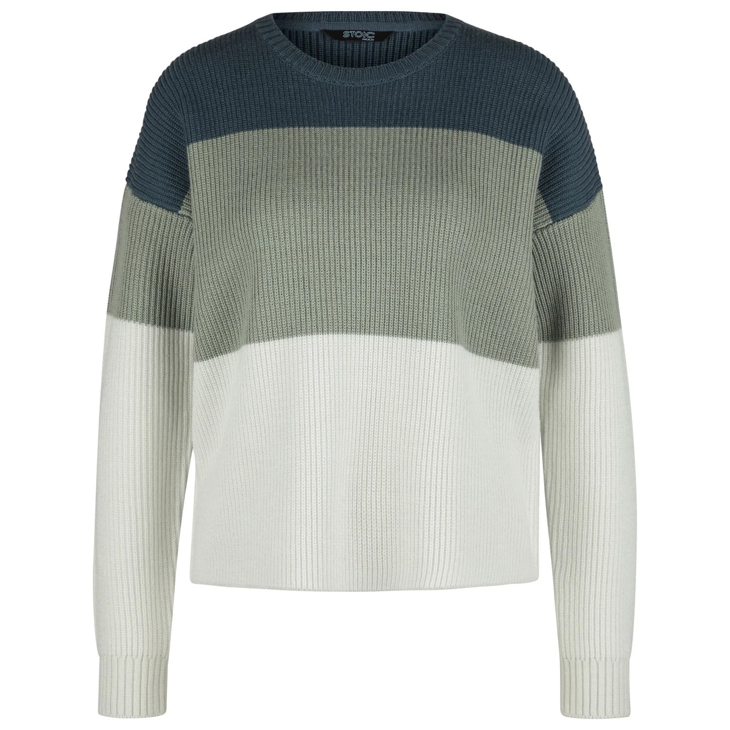Дамски вълнен пуловер Stoic Women's Heavy MerinoKnit MMXX.Rutvik Sweater Merino jumper - Slate Grey Multi