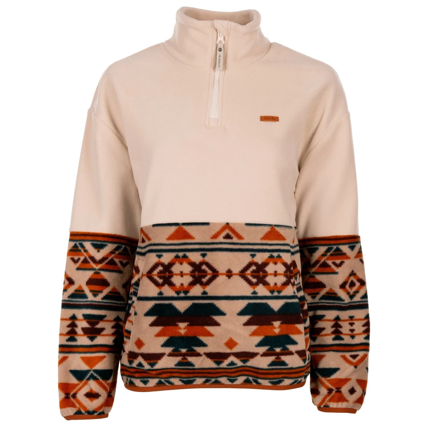 Дамски поларен пуловер Iriedaily Women's Half Indi Troyer Fleece jumper - Beige