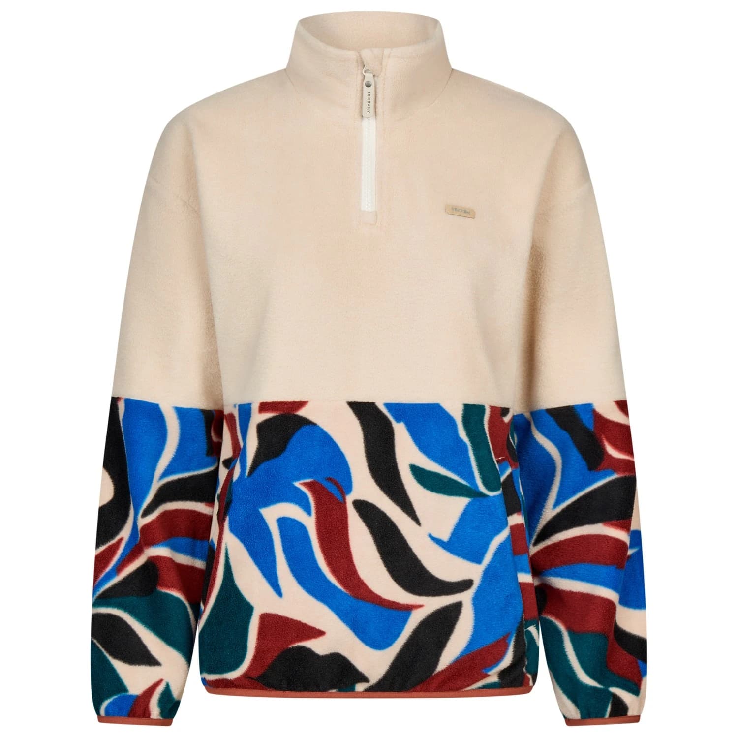 Дамски поларен пуловер Iriedaily Women's Half Indi Troyer Fleece jumper - Blue / Green