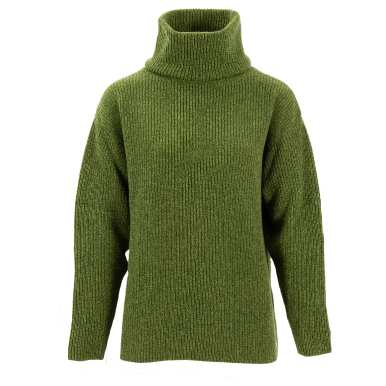 Дамски вълнен пуловер Sätila Women's Sandby Polo Sweater Wool jumper - Green Melange