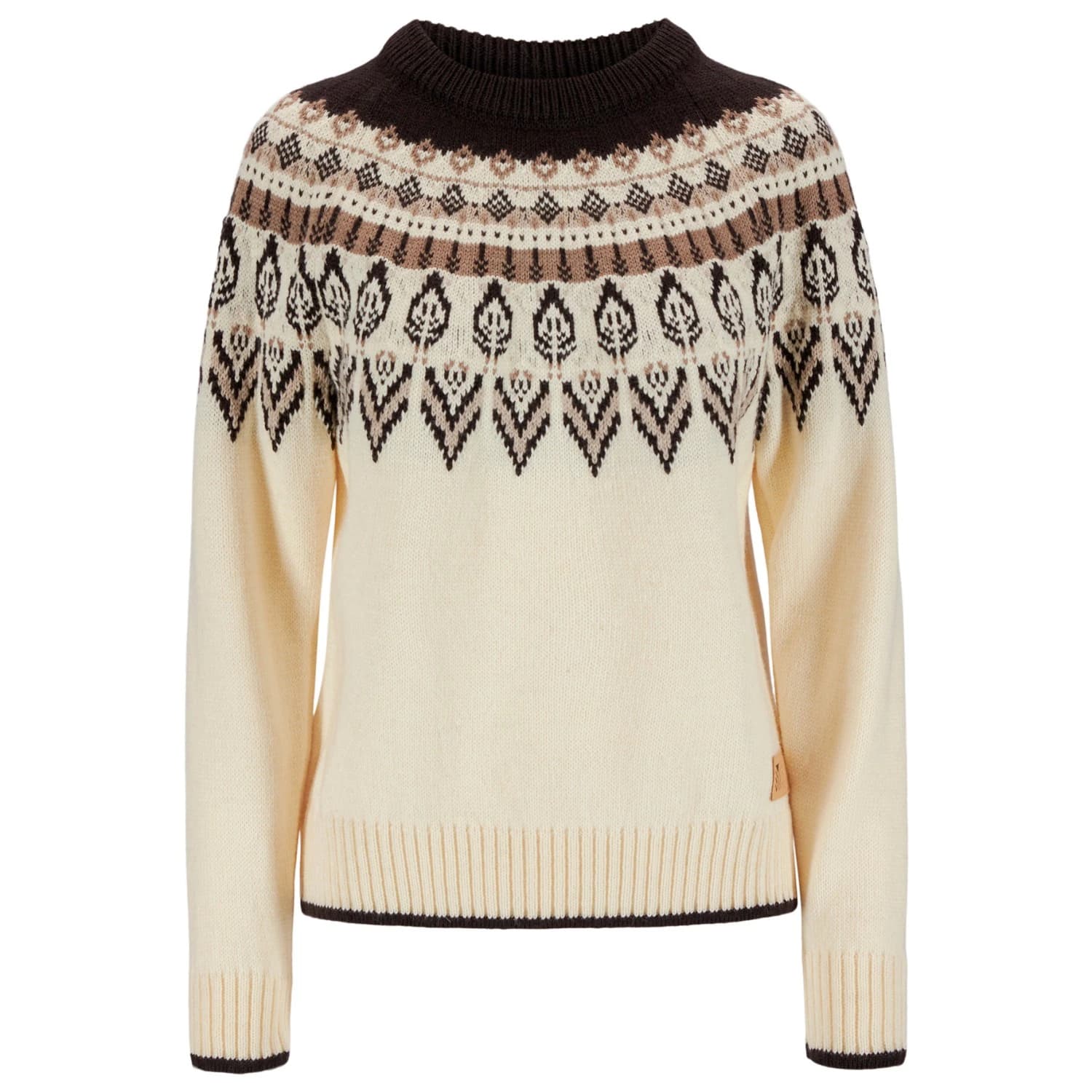 Дамски вълнен пуловер Dale of norway Women's Sula Sweater Wool jumper - Off White / Coffee / Sandstone