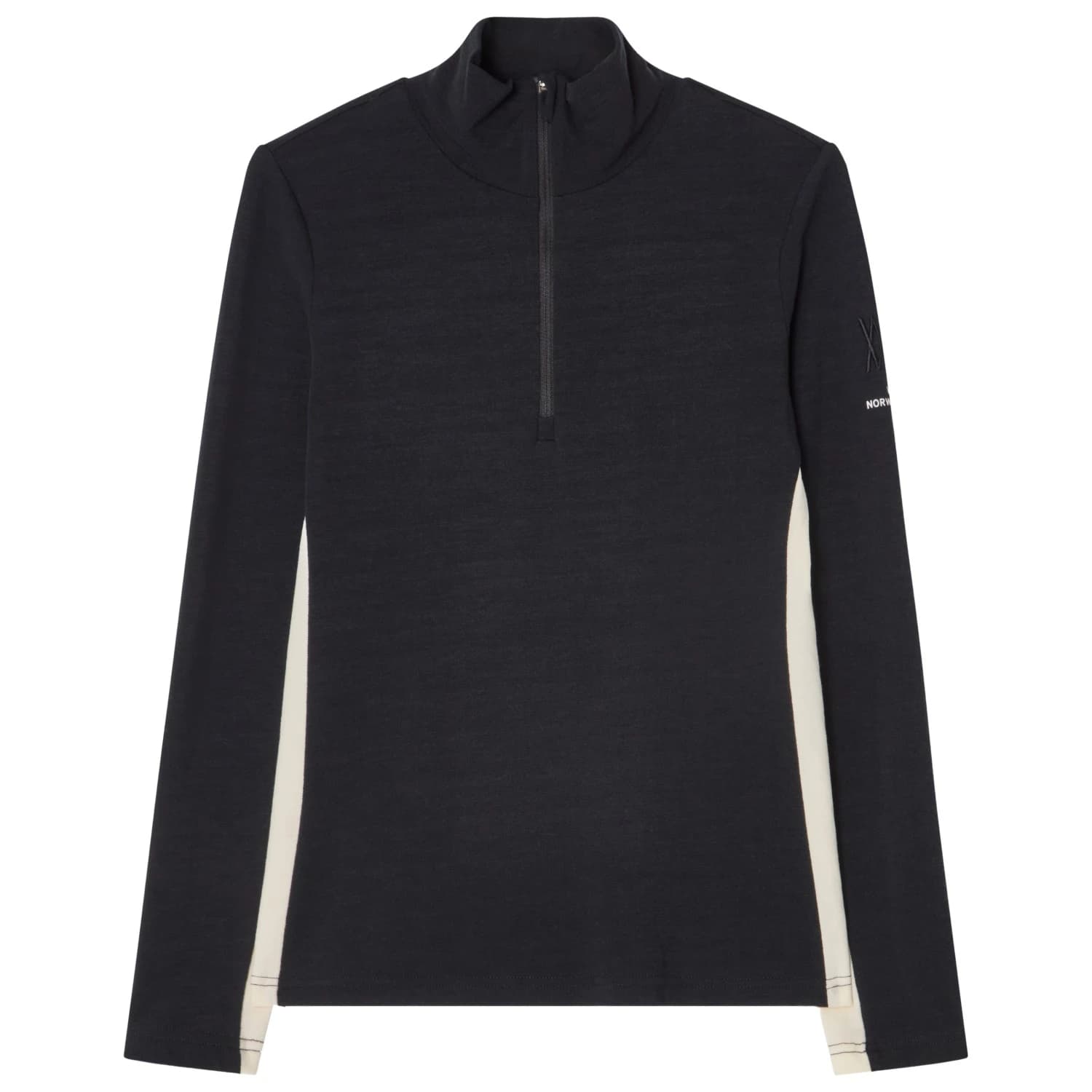 Дамски вълнен пуловер We Norwegians Women's Voss 1/4-Zip Merino jumper - Black