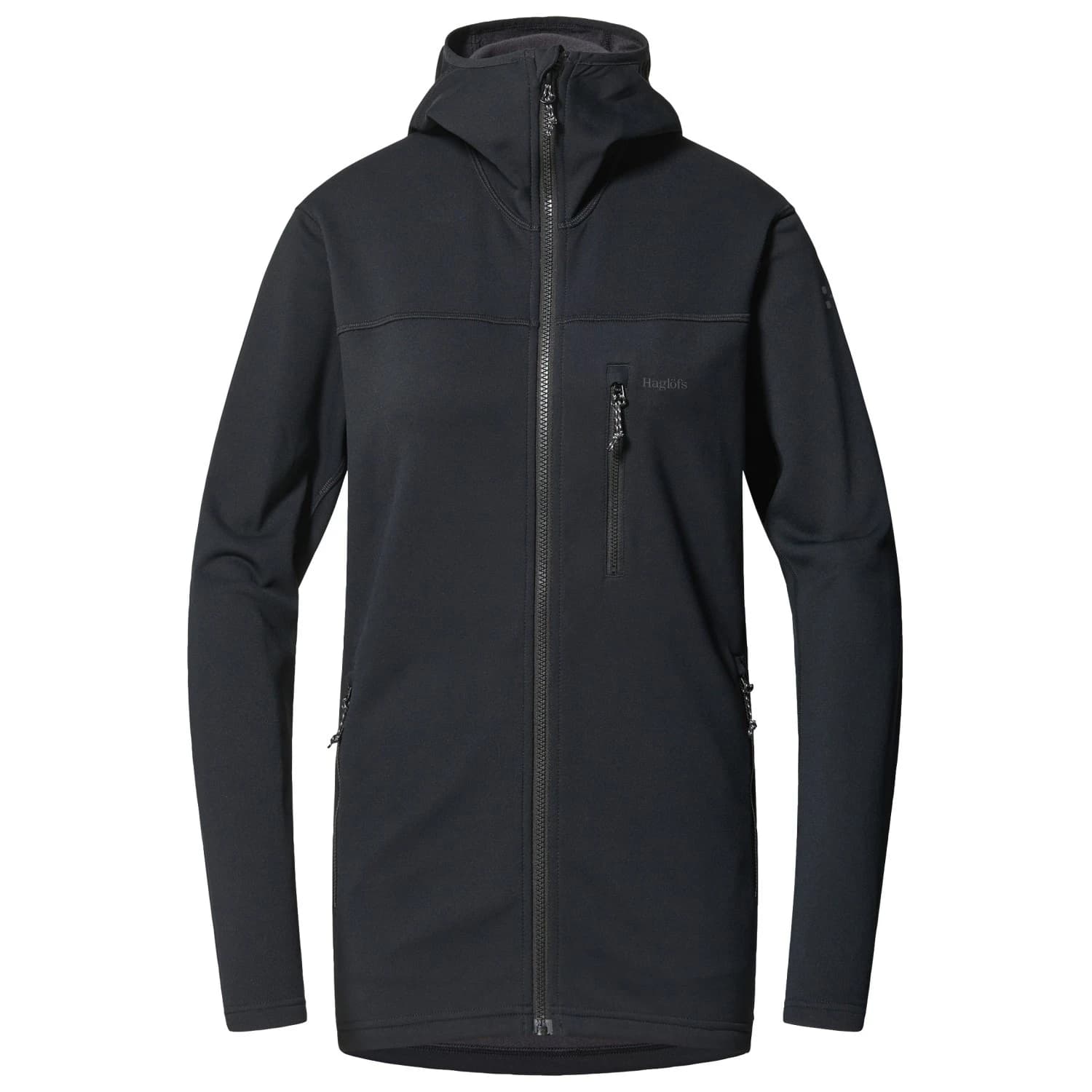 Дамско поларено яке Haglöfs Women's Rosson Mid Hood Fleece jacket - True Black