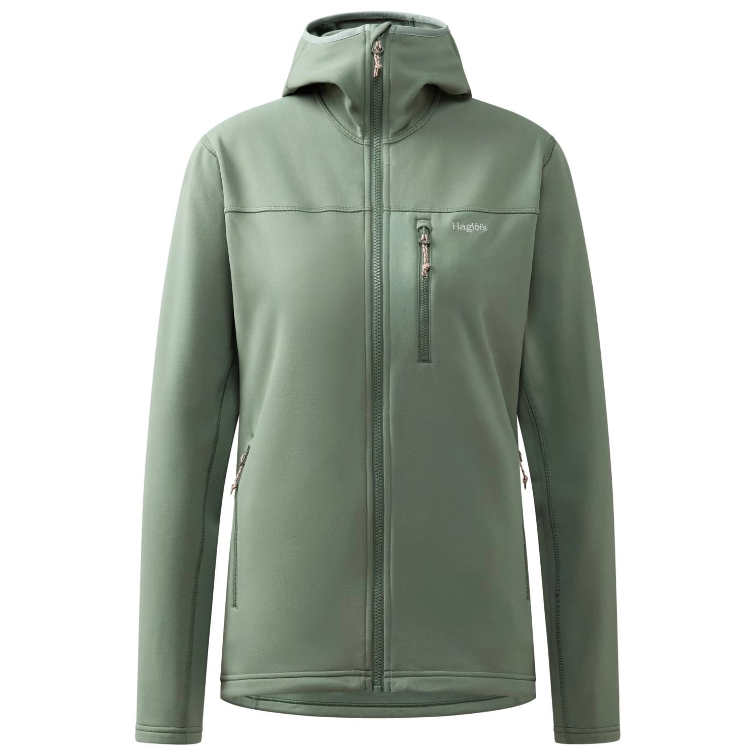Дамско поларено яке Haglöfs Women's Rosson Mid Hood Fleece jacket - Chlorophyll Green