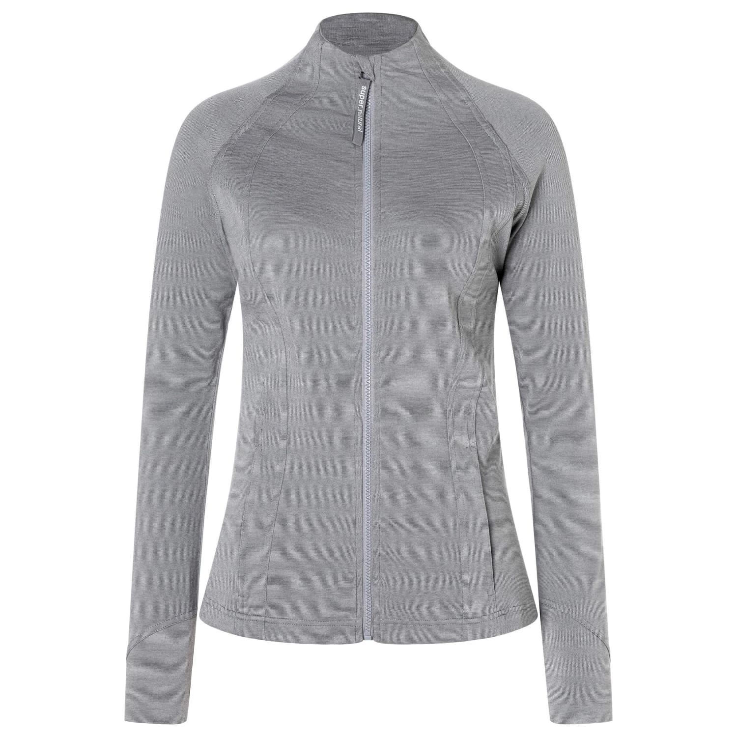 Дамско вълнено яке super.natural Women's Movement Jacket Merino jacket - Cashmere Grey Melange / Jet Black