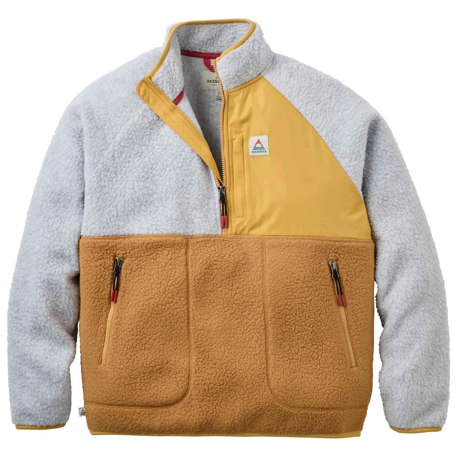 Поларен пуловер Passenger Women's Home 2.0 1/2 Zip Recycled Sherpa Fleece Fleece jacket - Dusty Ochre / White Sand