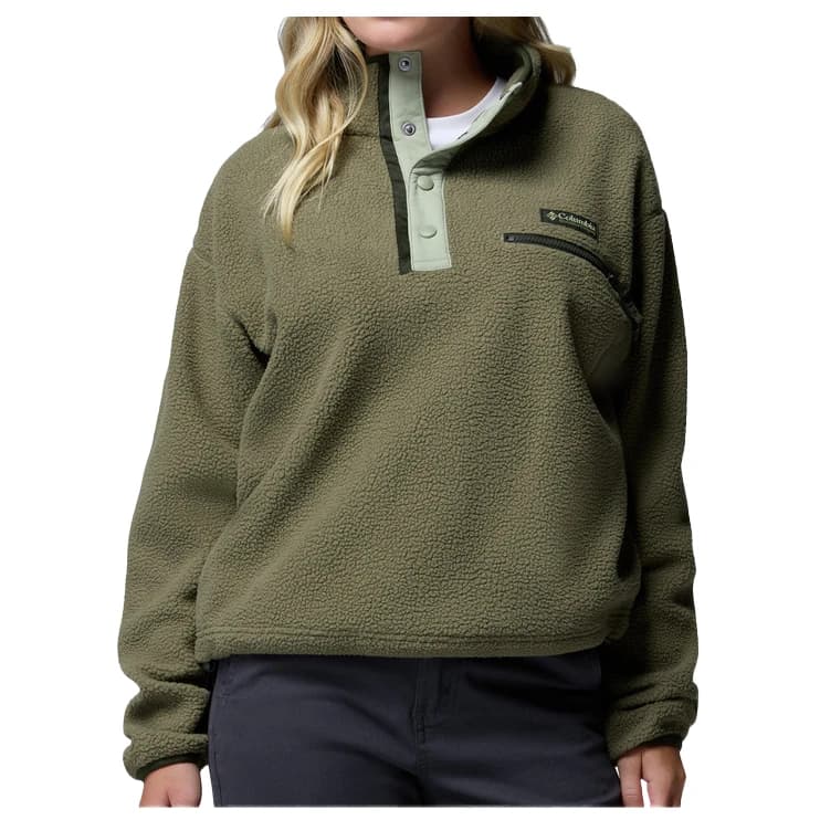 Дамски поларен пуловер Columbia Women's Helvetia II Cropped Half Snap Fleece Fleece jumper - Stone Green / Safari