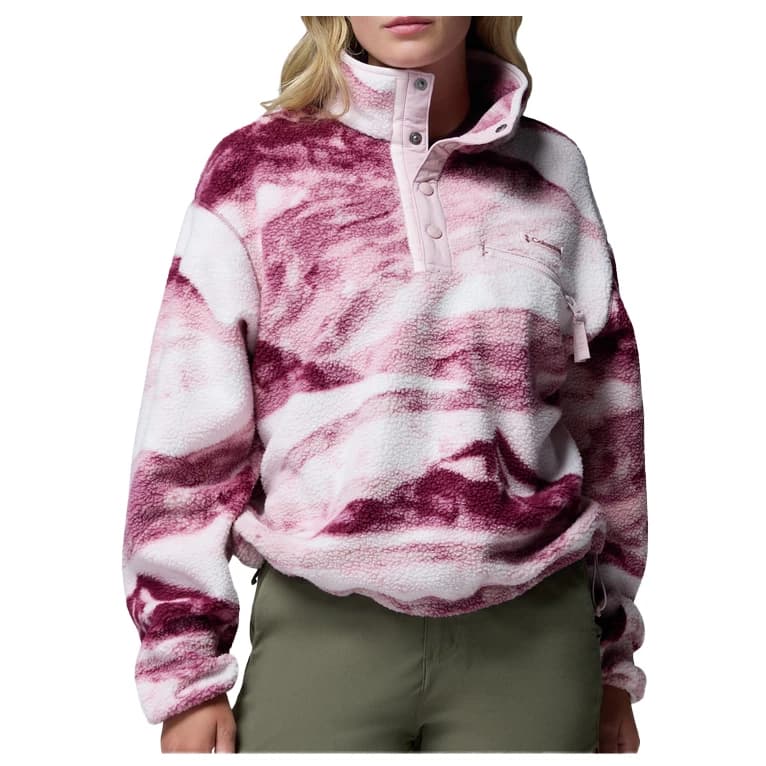 Дамски поларен пуловер Columbia Women's Helvetia II Printed Cropped Half Snap Fleece jumper - Antique Mauve / Summits