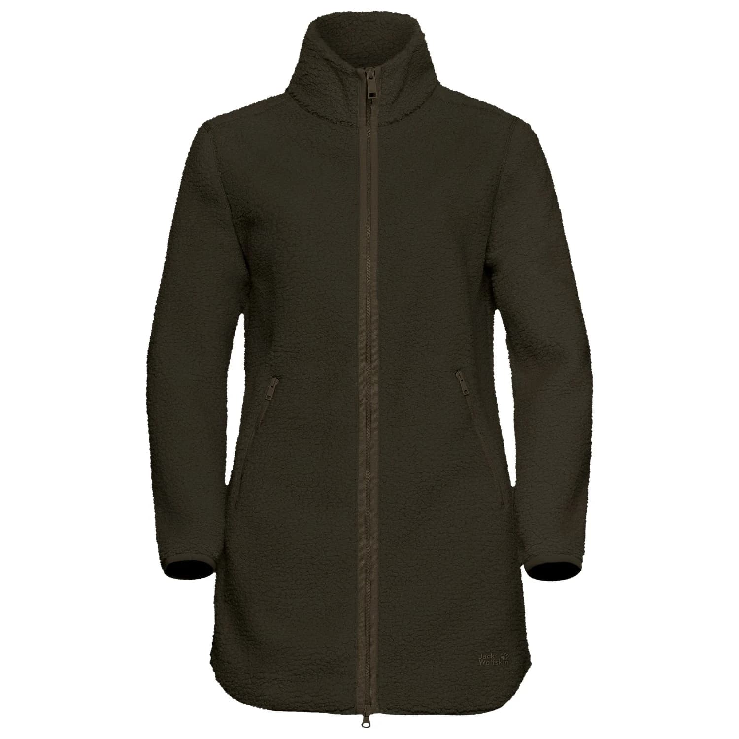 Дамско поларено яке Jack Wolfskin Women's High Curl Coat Fleece jacket - Obsidian Moss