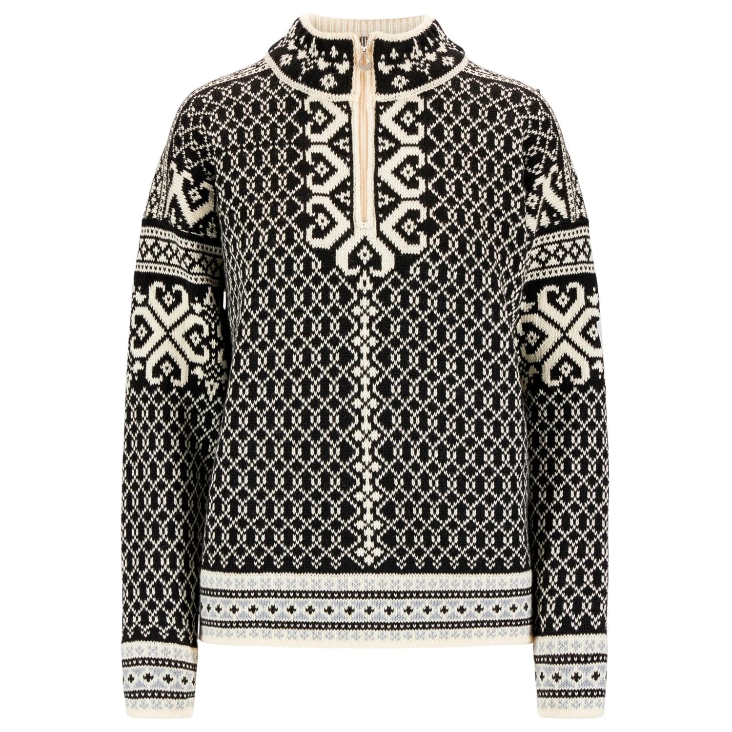 Дамски вълнен пуловер Dale of norway Women's Leknes Sweater Wool jumper - Coffee / Off White / Metal