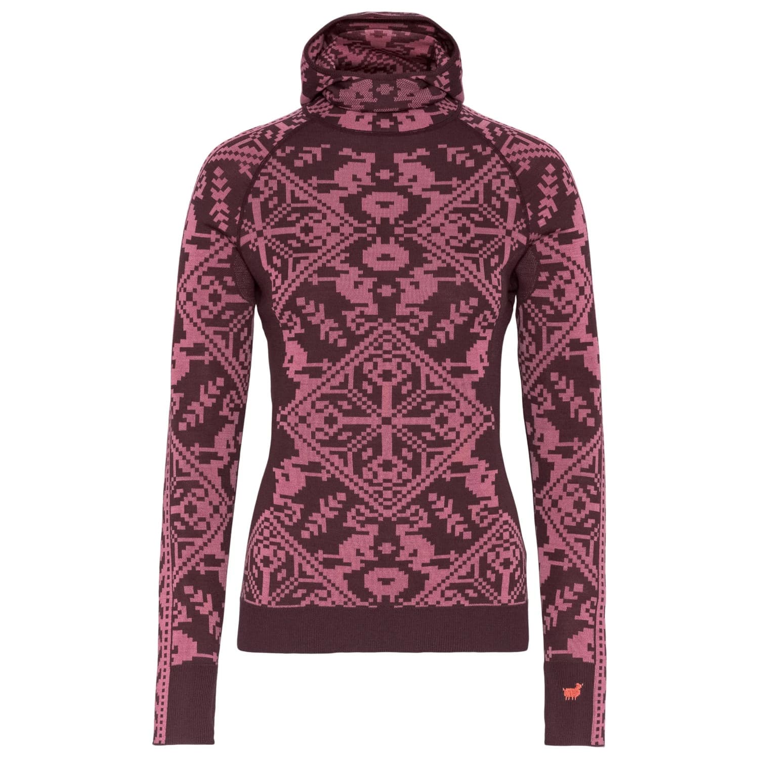 Дамско мериносово термобельо Kari Traa Women's Saga Hood Merino base layer - Cocoa Powder