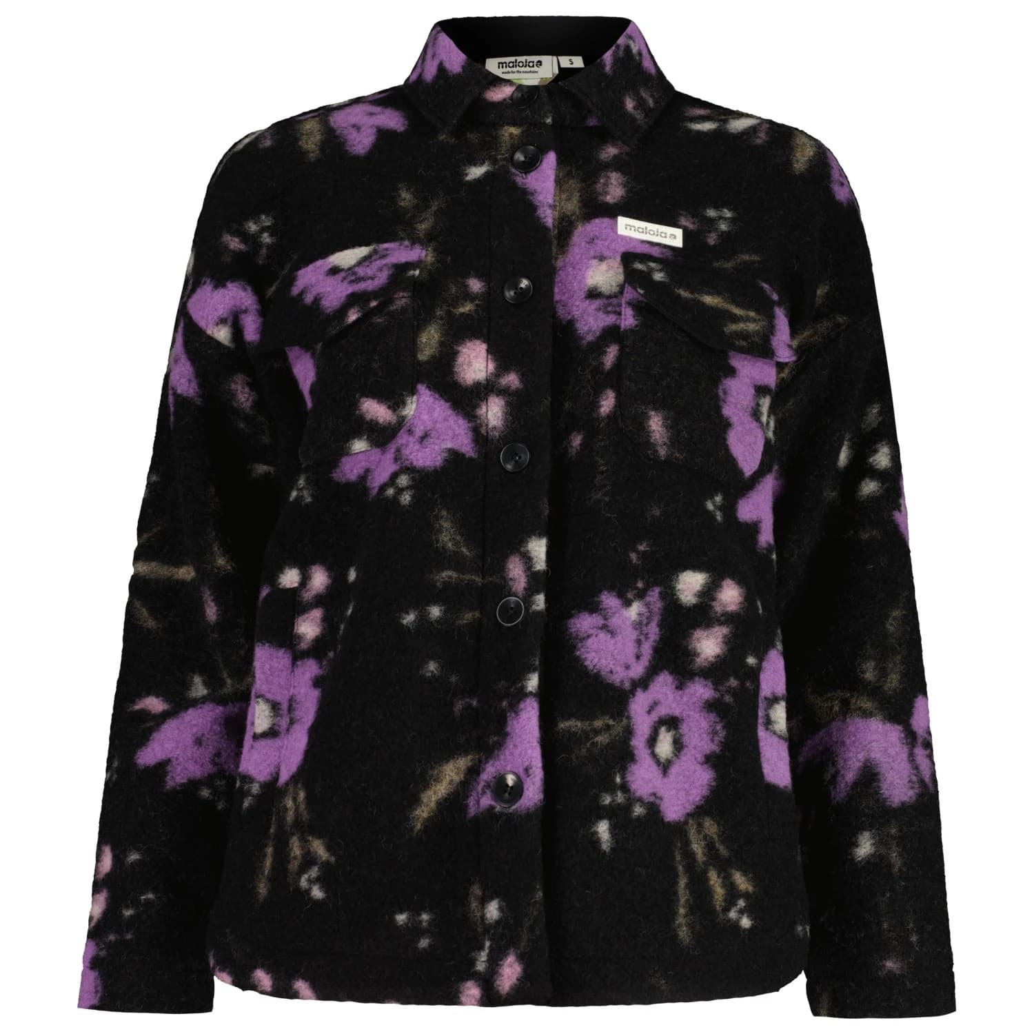Дамско вълнено яке Maloja Women's MoliniM. Fleece jacket - Deep Black Brushflower