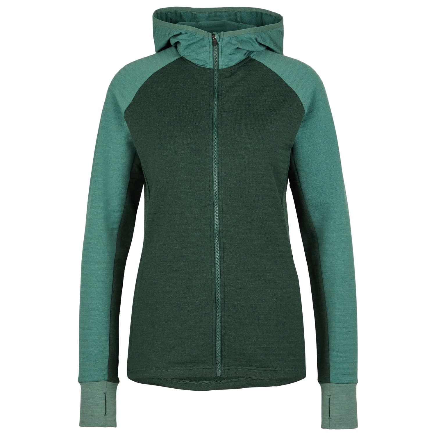 Дамско вълнено яке Stoic Women's MerinoFleece260 FlenSt. Zip Hoody Merino hoodie - Pineneedle Green / New Pine Green