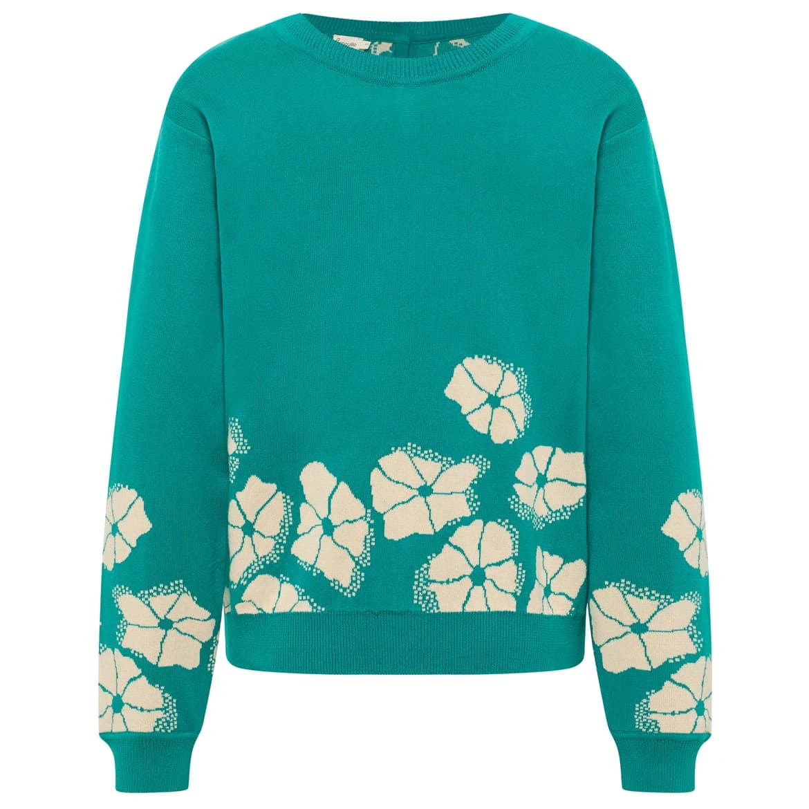Дамски вълнен пуловер Tranquillo Women's Lockerer Jaquard-Pullover Jumper - Bay Flowers