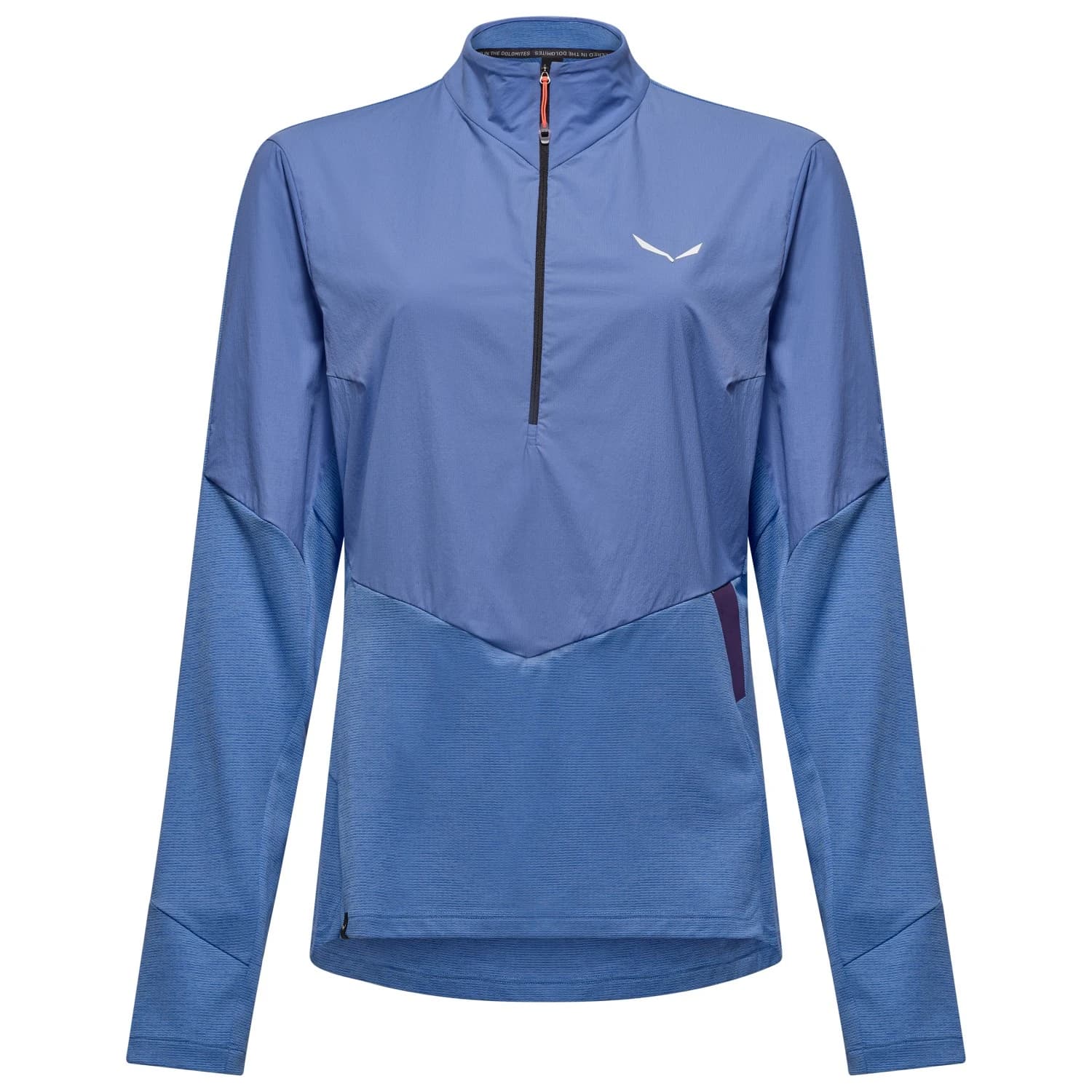 Дамски поларен пуловер Salewa Women's Pedroc Dry Wind HZ Tee Longsleeve - Morning Blue