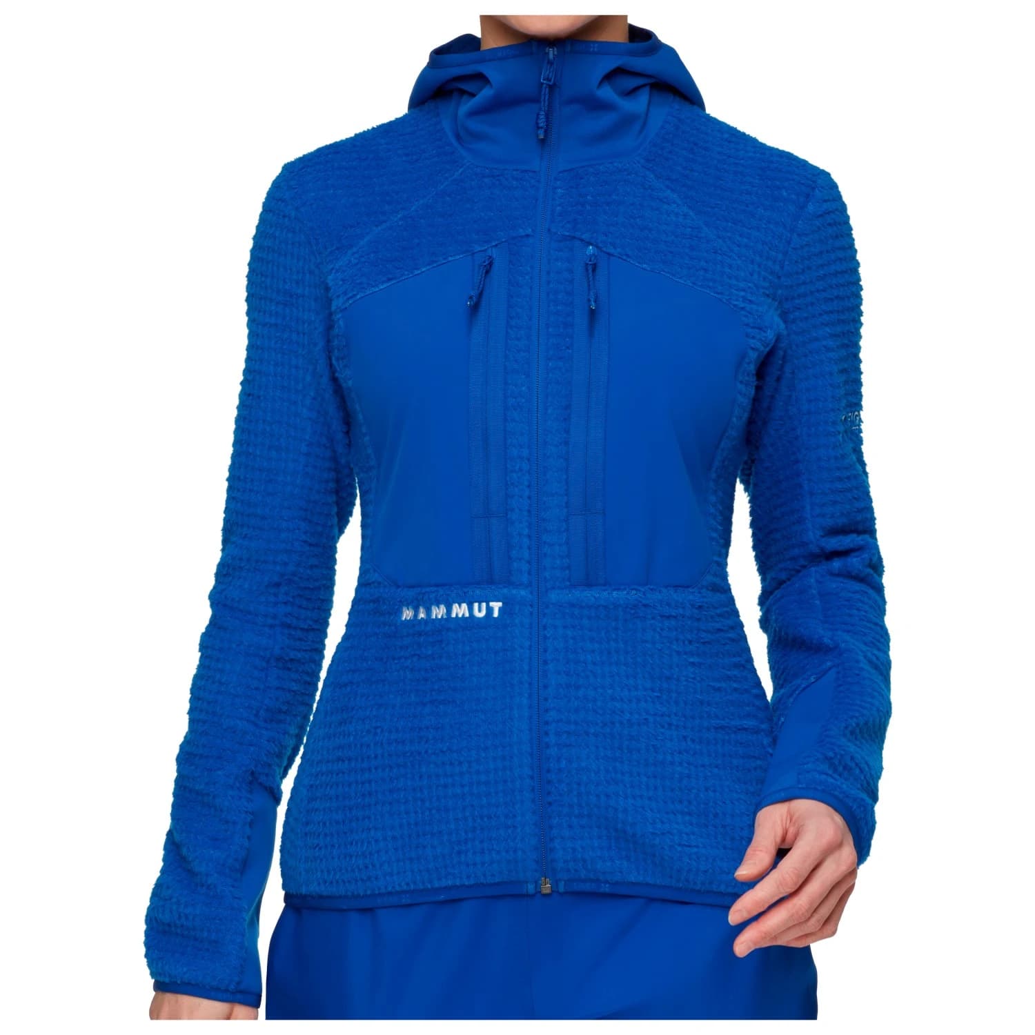 Дамско поларено яке Mammut Women's Eiger Nordwand Pro Midlayer Air Hooded Fleece jacket - Eiger Blue