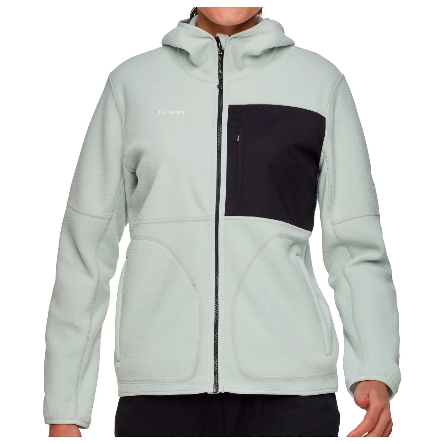 Дамско поларено яке Mammut Women's Tamaro Midlayer Hooded Jacket Fleece jacket - Silver Sage / Black