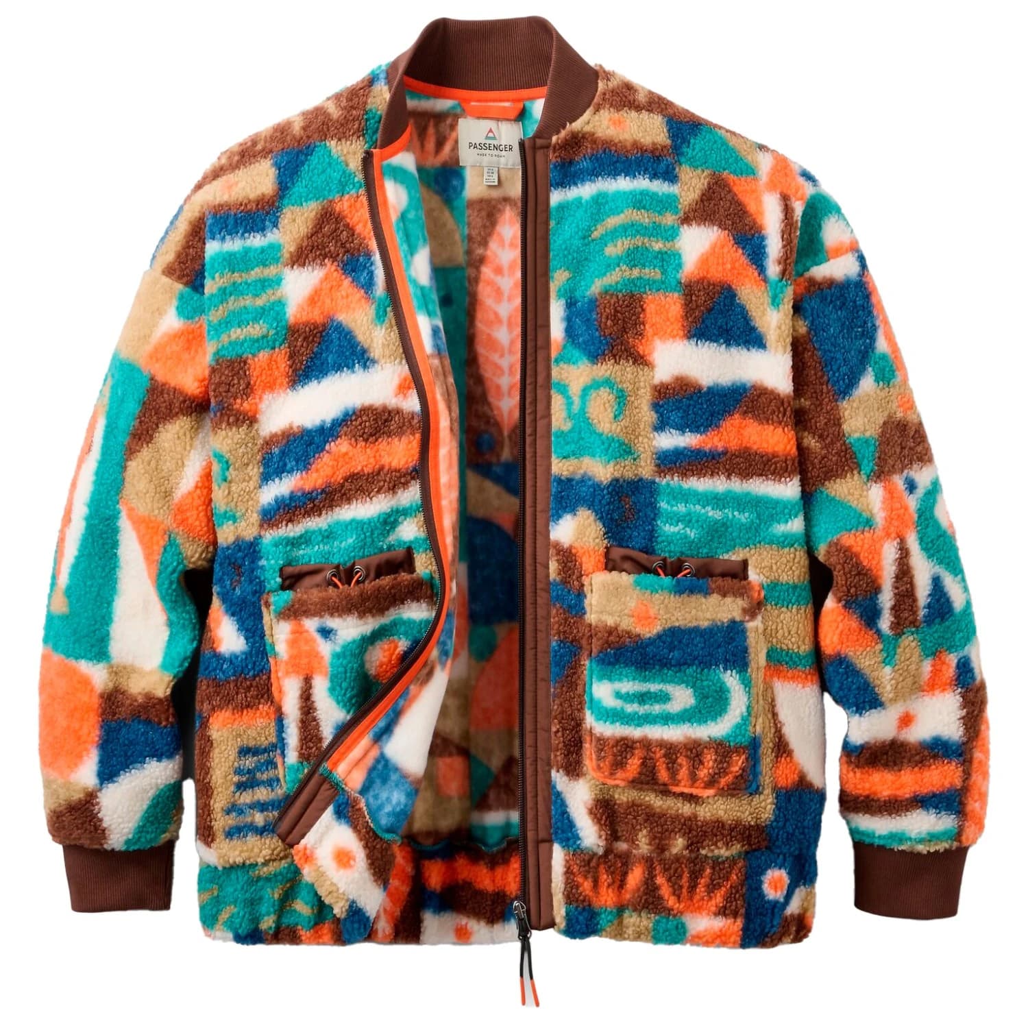 Поларено яке Passenger Women's Lucia Recycled Sherpa Fleece Fleece jacket - Lost On Purpose / Pacific Green
