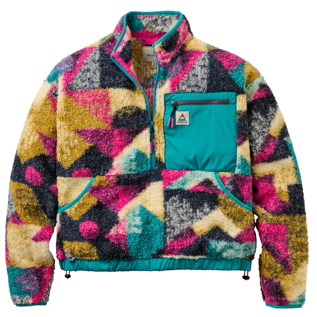 Дамски поларен пуловер Passenger Women's Ravi Recycled Sherpa Fleece Fleece jumper - Mosaic Mountain Charcoal