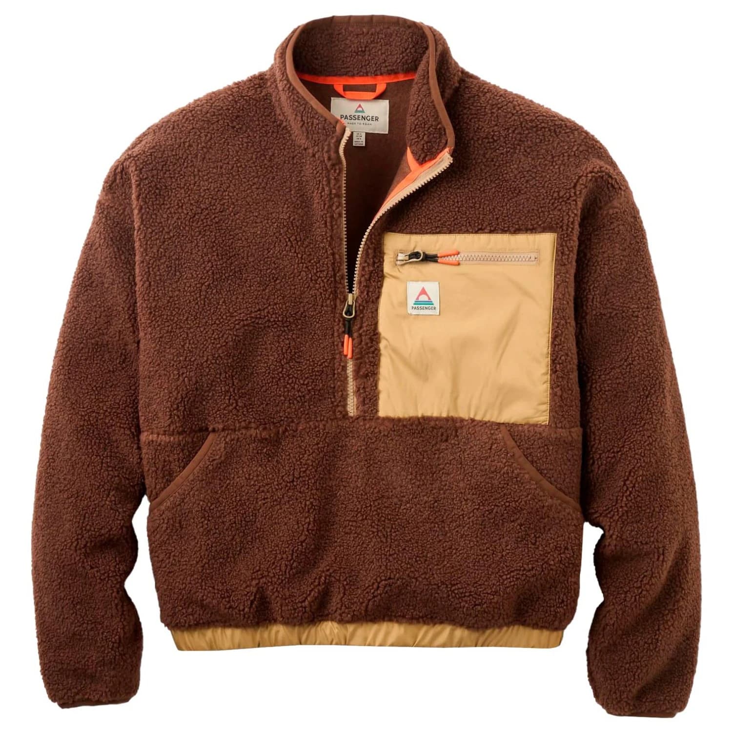 Дамски поларен пуловер Passenger Women's Ravi Recycled Sherpa Fleece Fleece jumper - Dark Rust