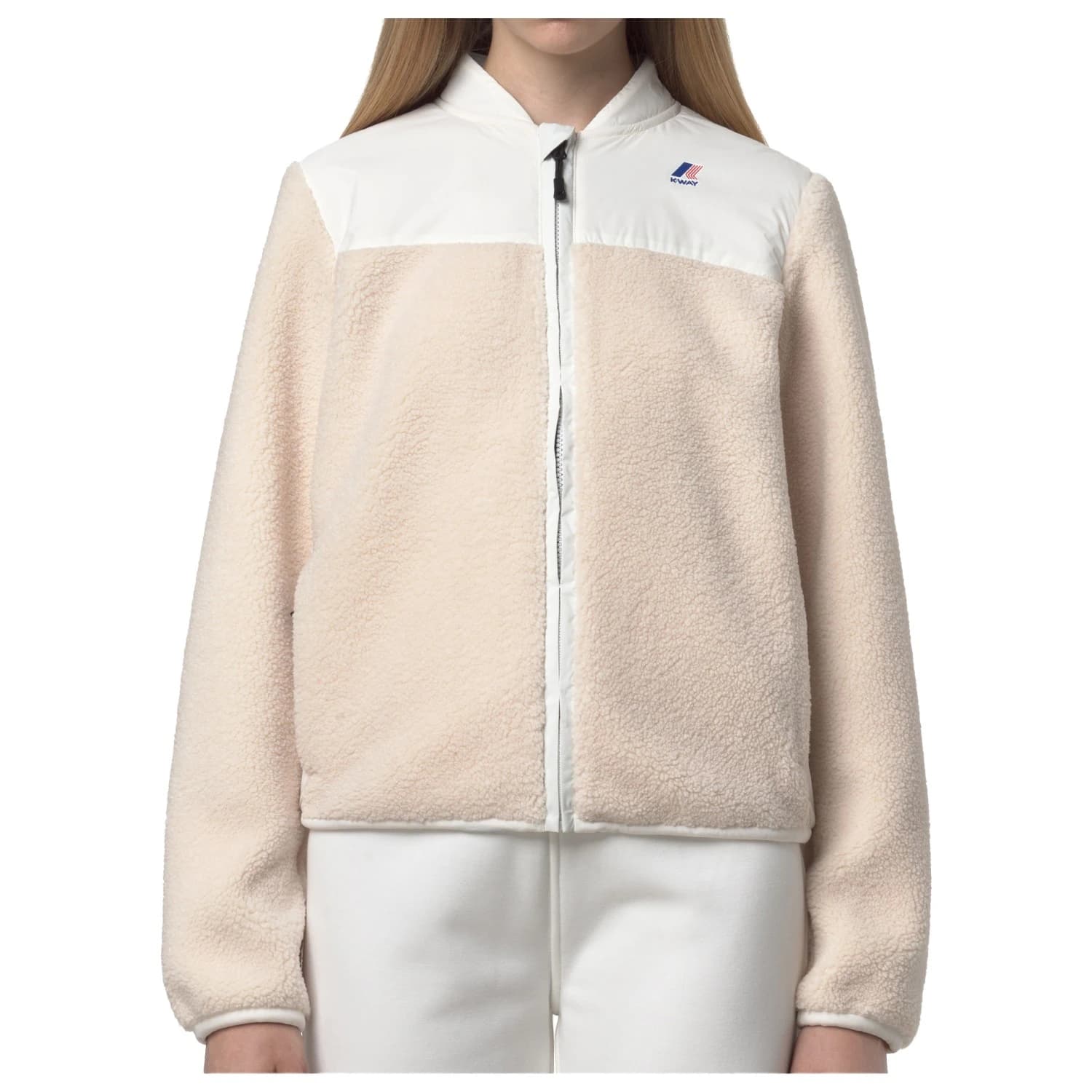 Дамско поларено яке K-Way Women's Bernardine 4.0 Orsetto Fleece jacket - White Gardenia / Ecru