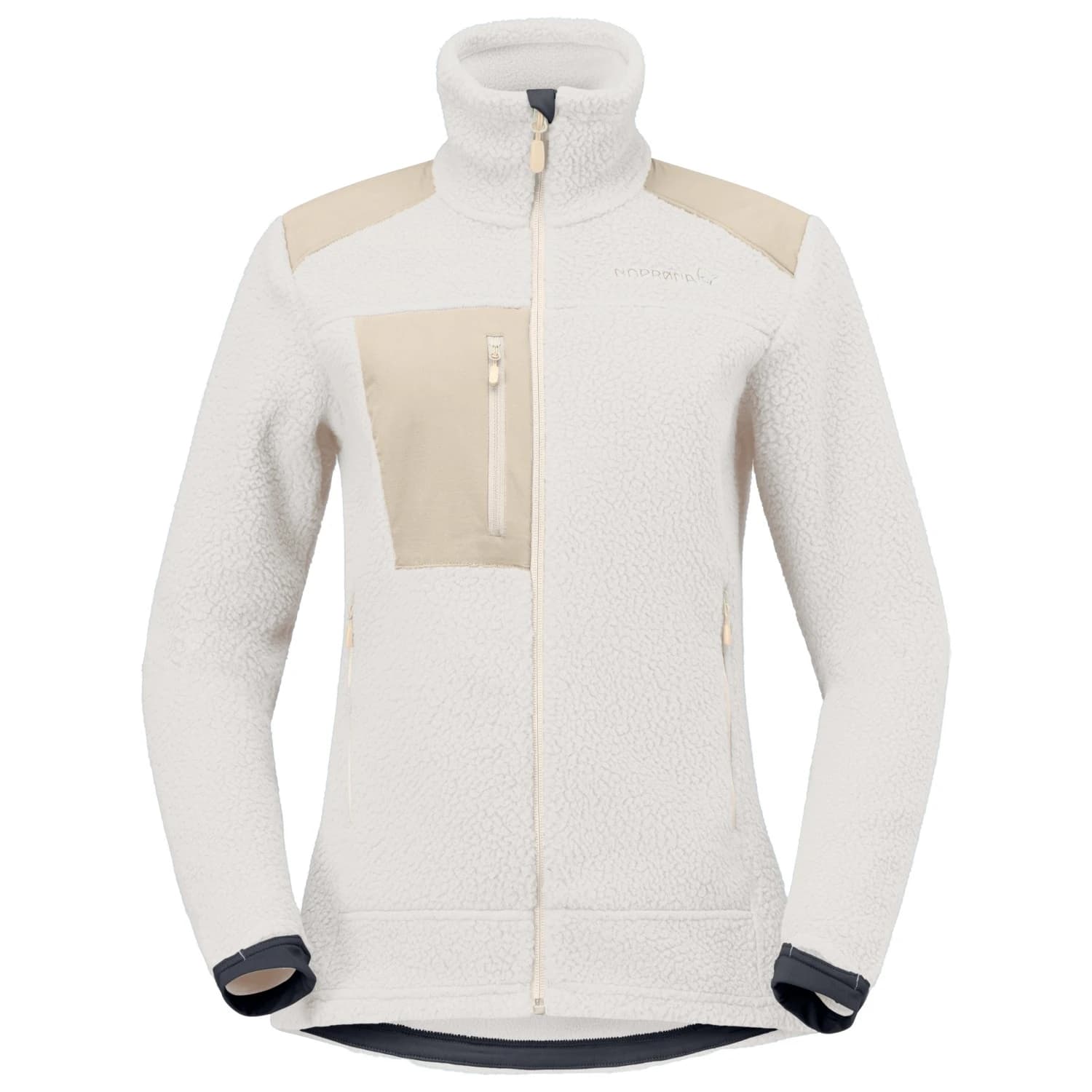 Дамско поларено яке Norrøna Women's Trollveggen Warm3 Jacket Fleece jacket - Whisper White / Oatmeal