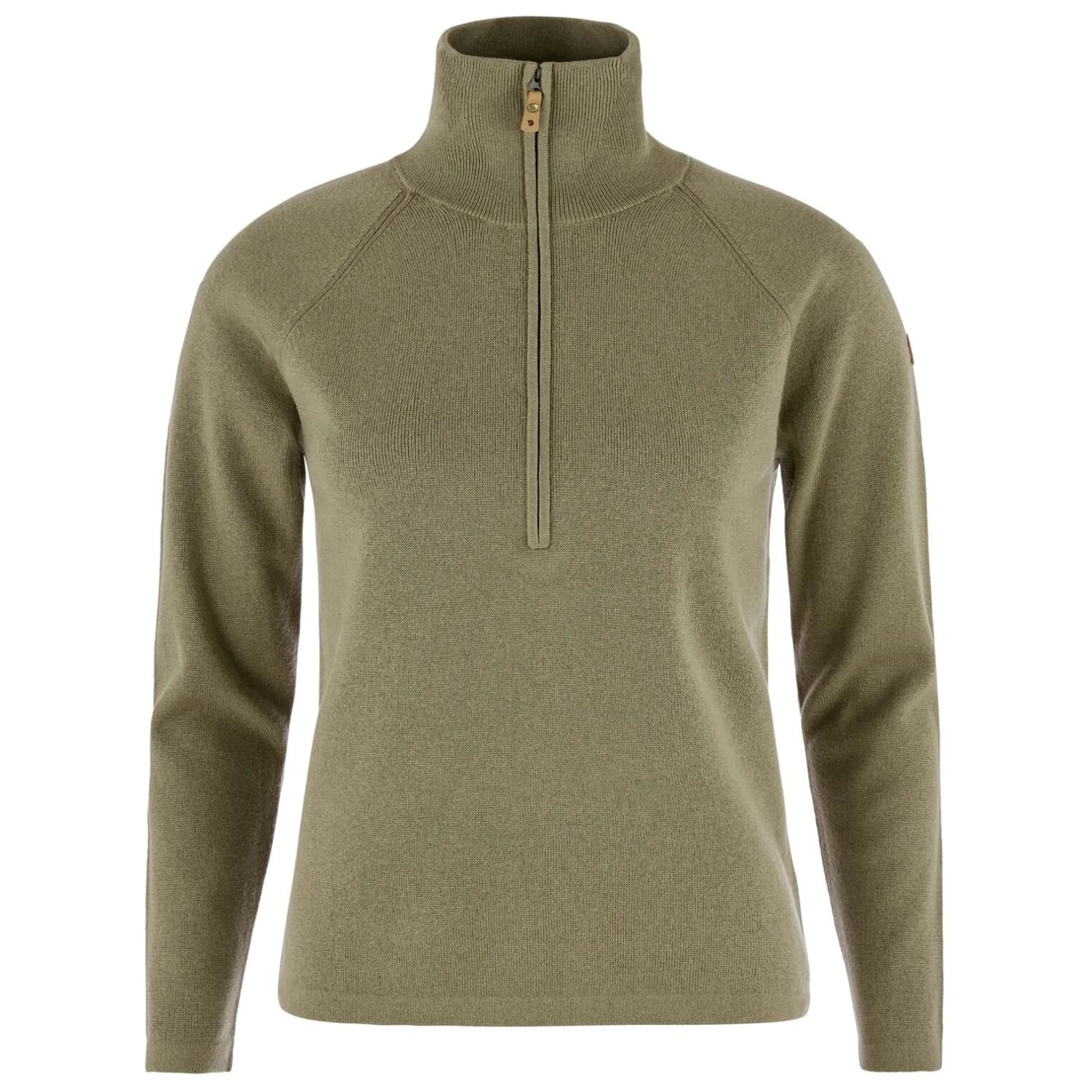 Дамски вълнен пуловер Fjällräven Women's Övik Lite Half Zip Wool jumper - Light Olive